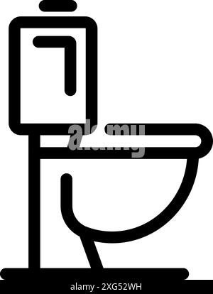 Semplice disegno in bianco e nero che rappresenta una toilette, ideale per design minimalisti relativi a bagni e servizi igienici Illustrazione Vettoriale