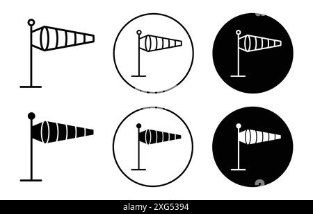 Collezione di set di logo vettoriali icona cono vento per l'interfaccia utente dell'app Web Illustrazione Vettoriale