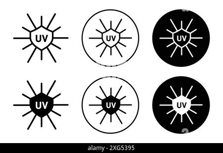 Raccolta di logo UV Icon Vector per l'interfaccia utente dell'app Web Illustrazione Vettoriale