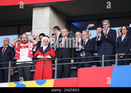 Berlino, Germania, 6, luglio 2024. Il presidente di Türkiye Recep Tayyip Erdogan durante la partita tra Paesi Bassi e Türkiye. UEFA Euro 2024 Germania. Round di 8. Crediti: Fabideciria/Alamy Live News Foto Stock