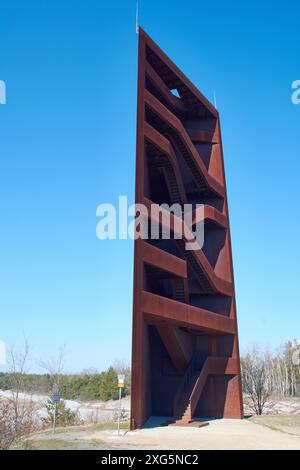 Torre di osservazione Rostiger Nagel, punto di riferimento nel Distretto dei Laghi Lusaziani Foto Stock