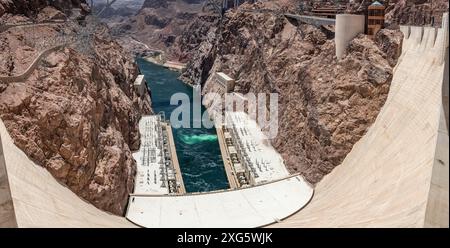 Panorama della famosa diga di Hoover vicino a Las Vegas Foto Stock