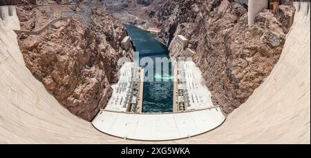 Panorama della famosa diga di Hoover vicino a Las Vegas Foto Stock