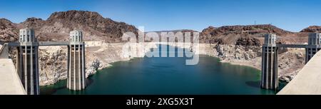 Panorama della famosa diga di Hoover vicino a Las Vegas Foto Stock