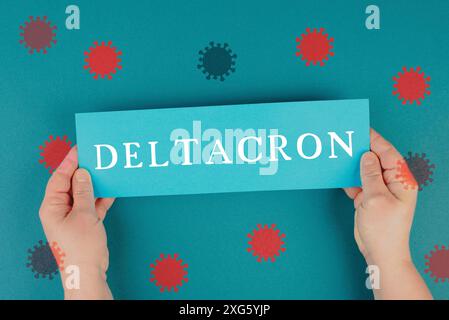 Deltacron, la nuova variante del covid-19, assistenza sanitaria pandemica, mutazione da delta e omicron, epedemico Foto Stock