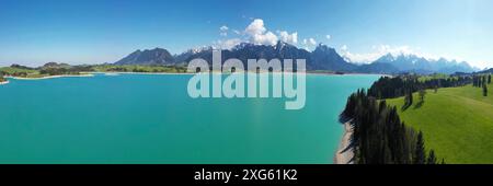 Vista aerea di Forggensee am Lech con il bel tempo Foto Stock