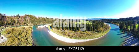 Vista aerea del Litzauer Schleife con il bel tempo Foto Stock