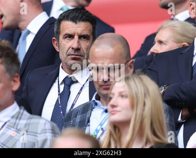 Dusseldorf, Germania. 6 luglio 2024. Luis figo durante i quarti di finale dei Campionati europei UEFA alla Dusseldorf Arena di Dusseldorf. Il credito per immagini dovrebbe essere: Paul Terry/Sportimage Credit: Sportimage Ltd/Alamy Live News Foto Stock