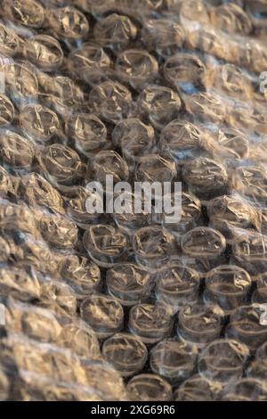 materiale di imballaggio in cellophane con aria, imballaggio per il trasporto sicuro di articoli fragili Foto Stock