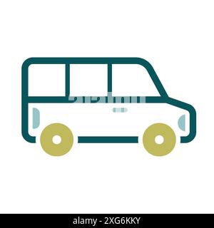 Pulmino navetta per l'aeroporto, icona vettore bus navetta. Simbolo grafico per siti Web di viaggi e turismo e applicazioni design, logo, app, UI Illustrazione Vettoriale
