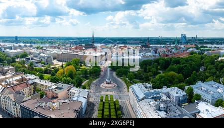 Veduta aerea di riga, Lettonia, che mostra il layout e l'architettura della città Foto Stock