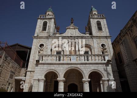 Chiesa cattolica francescana di nozze a Kafr Kanna costruita per commemorare il primo miracolo di Cristo dopo essere stata battezzata nel fiume Giordano trasformando l'acqua in vino. Foto Stock