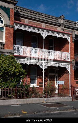 Dipartimento di giustizia della Comunità delle correzioni in Cameron Street, Launceston, Tasmania, Australia. E' costruito in architettura vittoriana con elaborato W Foto Stock