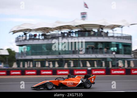 08 SZTUKA Kacper (pol), MP Motorsport, Dallara F3 2019, azione durante il 7° round del Campionato FIA di Formula 3 2024 dal 5 al 7 luglio 2024 sul circuito di Silverstone, a Silverstone, Regno Unito - foto Eric Alonso / DPPI Foto Stock