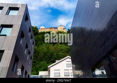 Il Castello di Vaduz è la residenza ufficiale del Principe del Liechtenstein. Il Palazzo prende il nome dalla città di Vaduz, la capitale del Liechtenstein. Foto Stock