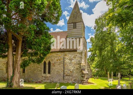 St. Mary the Virgin Church a Kinwarton vicino Alcester, Warwickshire, Regno Unito. Foto Stock