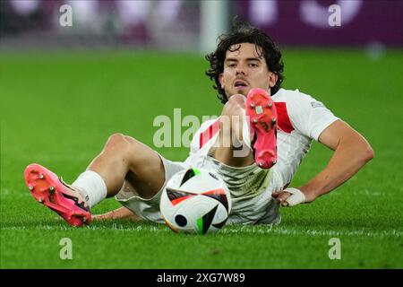 Ferdi Kadioglu di Turkiye durante la partita di UEFA Euro 2024 tra Paesi Bassi e Turkiye. Quarti di finale, giocati all'Olympiastadion il 6 luglio 2024 a Berlino, Germania. (Foto di Bagu Blanco / PRESSINPHOTO) Foto Stock