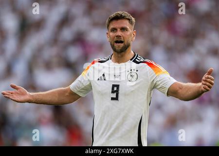 Stoccarda, Germania. 5 luglio 2024. La Germania Niclas Fullkrug reagisce durante i quarti di finale di UEFA EURO 2024 tra Spagna e Germania. Crediti: Nicolò campo/Alamy Live News Foto Stock