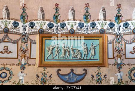 Affreschi a soffitto nel Monastero dei Benedettini di San Nicolò, Catania Foto Stock