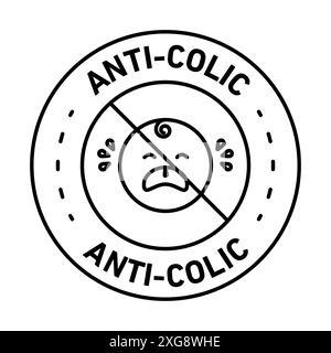 Collezione di logo anti-colica baby Cry Vector per l'interfaccia utente dell'app Web Illustrazione Vettoriale