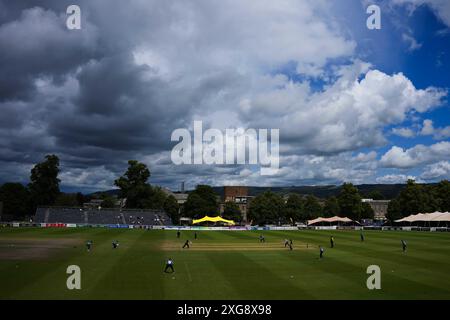 Cheltenham, Regno Unito, 7 luglio 2024. Una visione generale durante il match del Rachael Heyhoe Flint Trophy tra Western Storm e Northern Diamonds. Crediti: Robbie Stephenson/Western Storm/Alamy Live News Foto Stock