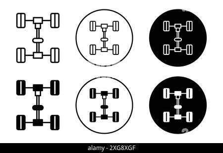 collezione di set di logo vettoriali per l'icona dell'assale per l'interfaccia utente dell'app web Illustrazione Vettoriale