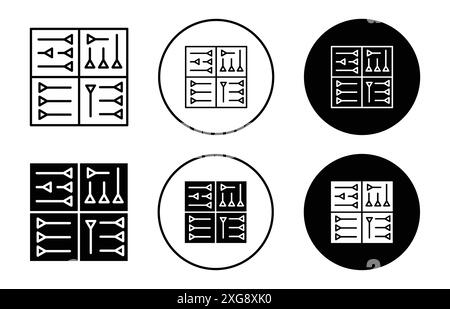 Collezione di set di logo cuneiform Icon Vector per l'interfaccia utente dell'app Web Illustrazione Vettoriale