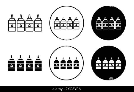 Raccolta di logo vettoriali dell'icona della cartuccia di inchiostro per l'interfaccia utente dell'app Web Illustrazione Vettoriale