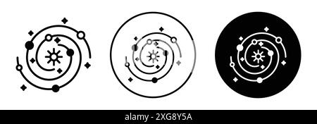 Raccolta di logo vettoriali icona Galaxy per l'interfaccia utente dell'app Web Illustrazione Vettoriale