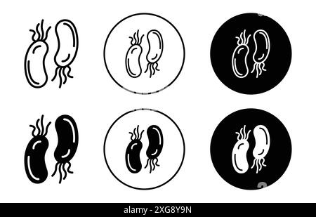 Collezione di logo vettore icona infezione da batteri h. pylori per l'interfaccia utente dell'app Web Illustrazione Vettoriale