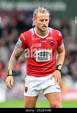 Chris Hankinson dei Salford Red Devils durante la partita del Betfred Super League Round 16 Salford Red Devils vs Hull FC al Salford Community Stadium, Eccles, Regno Unito, 7 luglio 2024 (foto di Cody Froggatt/News Images) Foto Stock