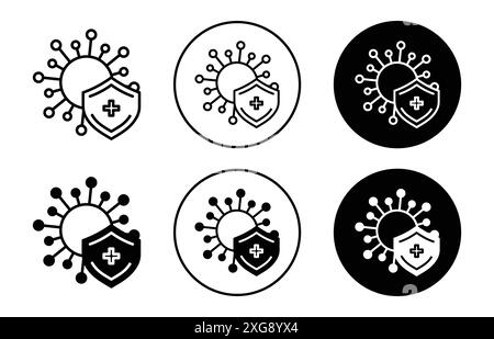 raccolta di logo vettoriale dell'icona di protezione antivirus per l'interfaccia utente dell'app web Illustrazione Vettoriale