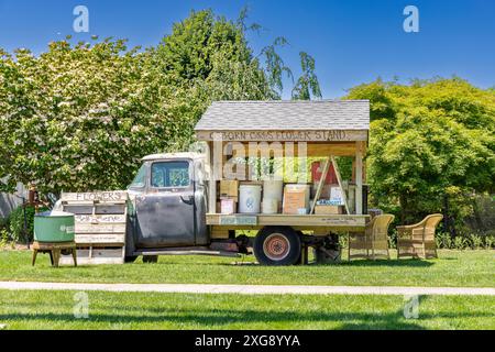 La fattoria Osborn Girls Flower Shed si trova a Sagaponack, new york Foto Stock