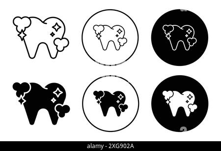 Collezione di logo vettoriali icone di pulizia dei denti per l'interfaccia utente dell'app Web Illustrazione Vettoriale