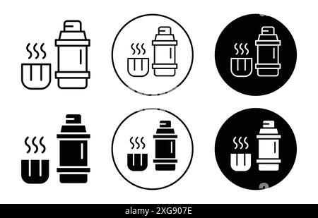 collezione di set di logo thermos icon vector per l'interfaccia utente dell'app web Illustrazione Vettoriale