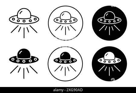 Raccolta di set di logo UFO Icon Vector per l'interfaccia utente dell'app Web Illustrazione Vettoriale