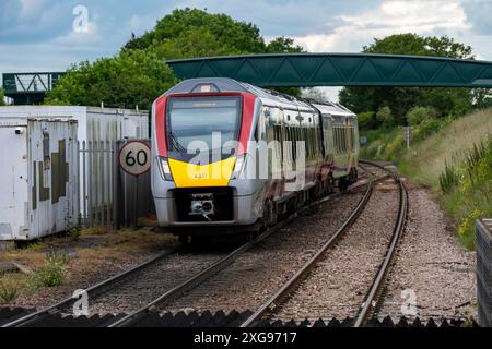 Limite di velocità 60 mph linea di diramazione East Suffolk Westerfield Foto Stock