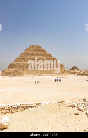 Saqqara (Saqqarah, Sakkara), piramide a gradoni di Djoser (Djeser, Zoser), sponda occidentale del fiume Nilo, Giza, Egitto, Africa settentrionale, Africa Foto Stock