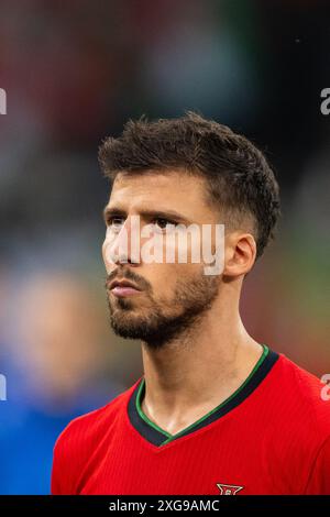 Amburgo, Germania. 5 luglio 2024. Il portoghese Ruben Dias è stato visto durante i quarti di finale di UEFA Euro 2024 tra Portogallo e Francia al Volksparkstadion di Amburgo. Foto Stock