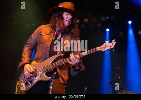 Milwaukee, Stati Uniti. 6 luglio 2024. Pat Badger di Extreme durante il Summerfest Music Festival il 6 luglio 2024, a Milwaukee, Wisconsin (foto di Daniel DeSlover/Sipa USA) credito: SIPA USA/Alamy Live News Foto Stock