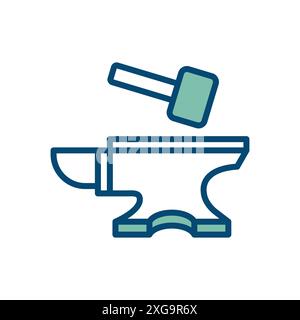 modello di disegno vettoriale icona incudine su sfondo bianco Illustrazione Vettoriale