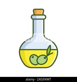 modello di disegno vettoriale icona olio d'oliva su sfondo bianco Illustrazione Vettoriale