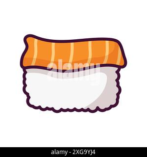 modello di disegno vettoriale icona sushi su sfondo bianco Illustrazione Vettoriale