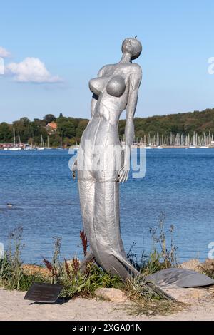 Scultura a Eckernfoerde, Germania Foto Stock