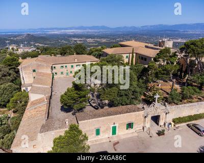 Santuario di nostra Signora di cura, Puig de cura, Algaida, Maiorca, Spagna Foto Stock