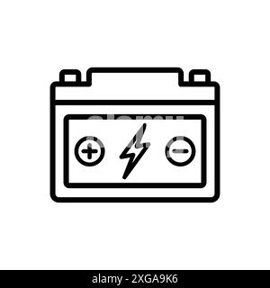 modello di disegno vettoriale dell'icona della batteria per auto su sfondo bianco Illustrazione Vettoriale