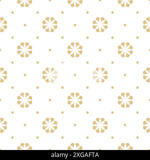 Motivo floreale senza cuciture, ornamenti dorati e bianchi. Sfondo vettoriale chiaro. Illustrazione Vettoriale