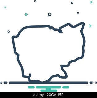 Icona per cambogia, asia Illustrazione Vettoriale