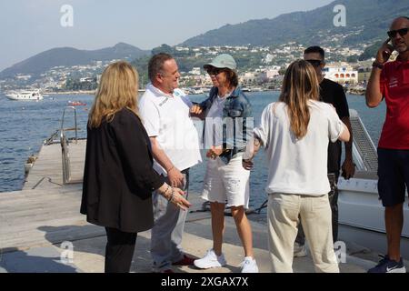 Ischia 7 luglio 2024 primi arrivi a Ischia per l'Ischia Global festival Gianna Nannini al Regina Isabella di Lacco Ameno. Foto Stock