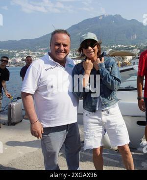 Ischia 7 luglio 2024 primi arrivi a Ischia per l'Ischia Global festival Gianna Nannini al Regina Isabella di Lacco Ameno. Foto Stock